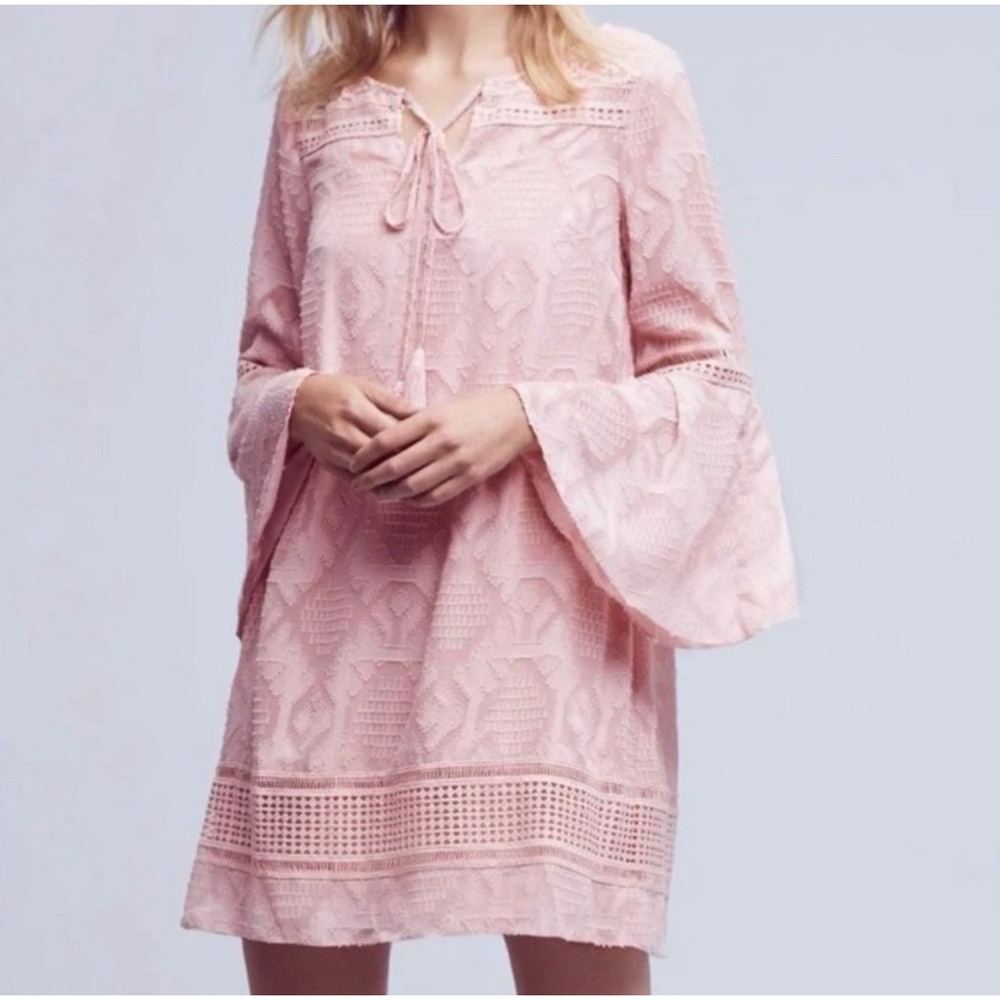 Florets By Anthropologie Womens Blush Pink Sheath Dress Size 10